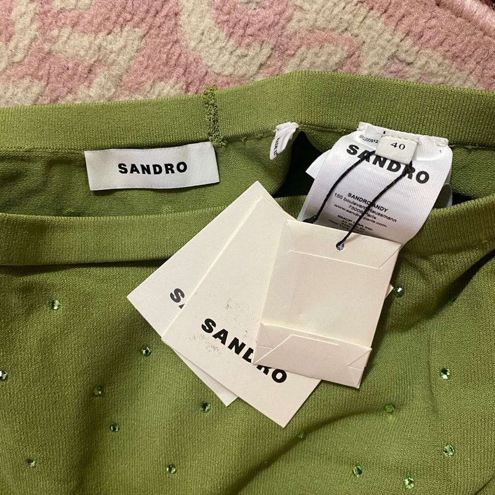 Sandro Green Embellished Midi Skirt - Picture 6 of 6